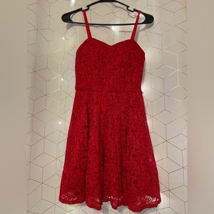 Red lace formal or cocktail dress